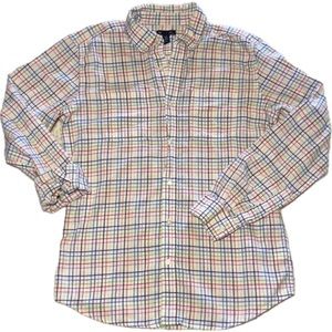 GAP Multicolor Plaid Casual Button Down Shirt Slim Fit